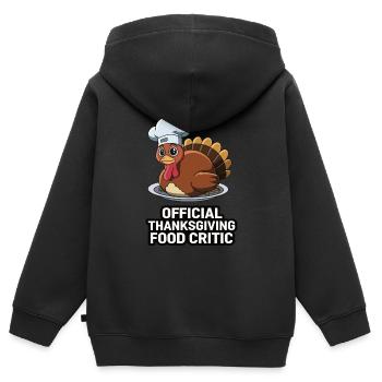 Lustiger Thanksgiving Truthahn - Kinder Premium Organic Zip Hoodie - Schwarz - Hinten - AI Model Kid Male (0cm)