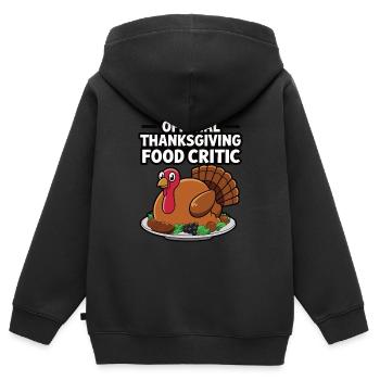 Lustiger Thanksgiving Truthahn - Kinder Premium Organic Zip Hoodie - Schwarz - Hinten - AI Model Kid Male (0cm)