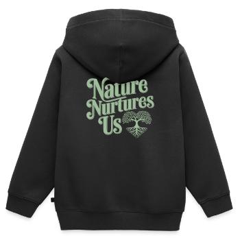 Optimisme climatique, Jour de la Terre, Durabilité - Sweat Premium à capuche zippé enfant bio - noir - Dos - AI Model Kid Male (0cm)