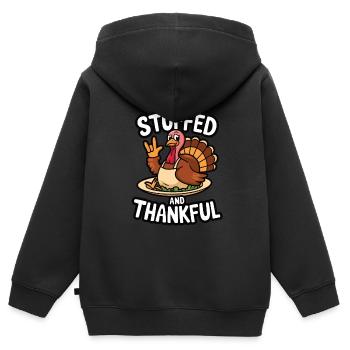 Lustiger Thanksgiving Truthahn - Kinder Premium Organic Zip Hoodie - Schwarz - Hinten - AI Model Kid Male (0cm)