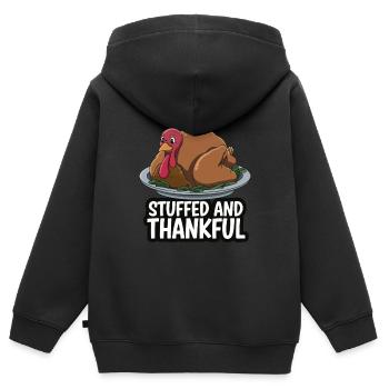 Lustiger Thanksgiving Truthahn - Kinder Premium Organic Zip Hoodie - Schwarz - Hinten - AI Model Kid Male (0cm)