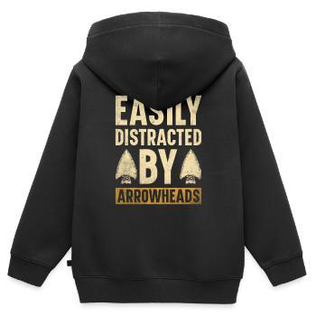 Arrowheads Collection de pointes de flèche de collection - Sweat Premium à capuche zippé enfant bio - noir - Dos - AI Model Kid Male (0cm)