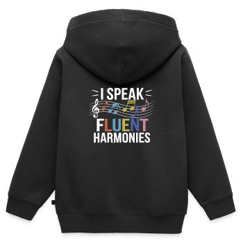 Professeur de chorale - Sweat Premium à capuche zippé enfant bio - noir - Dos - AI Model Kid Male (0cm)