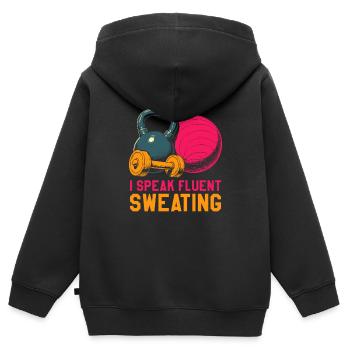 Fitnesstrainer Personal Trainer - Kinder Premium Organic Zip Hoodie - Schwarz - Hinten - AI Model Kid Male (0cm)