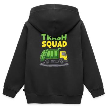 Éboueur Éboueur Squad - Sweat Premium à capuche zippé enfant bio - noir - Dos - AI Model Kid Male (0cm)