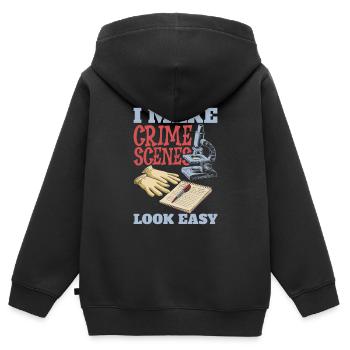 Forensischer Techniker - Kinder Premium Organic Zip Hoodie - Schwarz - Hinten - AI Model Kid Male (0cm)