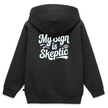 Astrologie-skeptiker: Kritisches Denken - Kinder Premium Organic Zip Hoodie - Schwarz - Hinten - AI Model Kid Male (0cm)