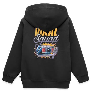 Blogger Bloggen Kader - Kinder Premium Organic Zip Hoodie - Schwarz - Hinten - AI Model Kid Male (0cm)