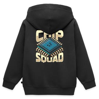 Hardware Engineer Kader - Kids Premium Organic Zip-up Hoodie - black - Back - AI Model Kid Male (0cm)