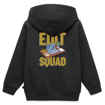 Editor Kader - Kinder Premium Organic Zip Hoodie - Schwarz - Hinten - AI Model Kid Male (0cm)