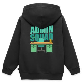 Escouade d’administrateurs - Sweat Premium à capuche zippé enfant bio - noir - Dos - AI Model Kid Male (0cm)