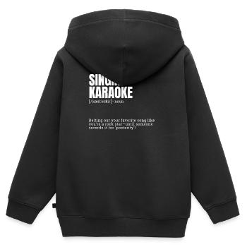Chant Karaoké Drôle Intérieur Loisirs Définition pr - Sweat Premium à capuche zippé enfant bio - noir - Dos - AI Model Kid Male (0cm)