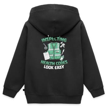 Health Inspector - Kids Premium Organic Zip-up Hoodie - black - Back - AI Model Kid Male (0cm)