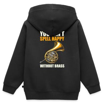 Horn player French Horn - Kids Premium Organic Zip-up Hoodie - black - Back - AI Model Kid Male (0cm)