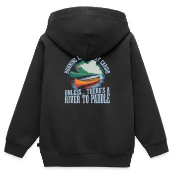 Canot canoë canoë - Sweat Premium à capuche zippé enfant bio - noir - Dos - AI Model Kid Male (0cm)