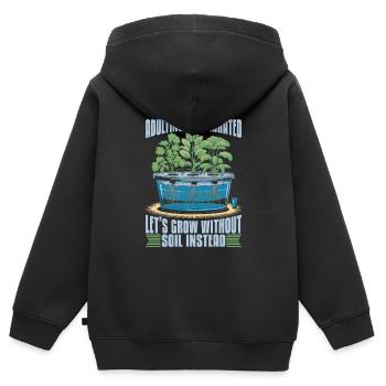 Hydroponie Aqua Culture - Sweat Premium à capuche zippé enfant bio - noir - Dos - AI Model Kid Male (0cm)