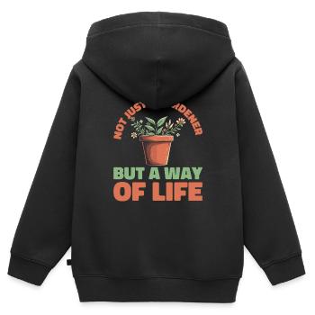 Gärtner - Kinder Premium Organic Zip Hoodie - Schwarz - Hinten - AI Model Kid Male (0cm)