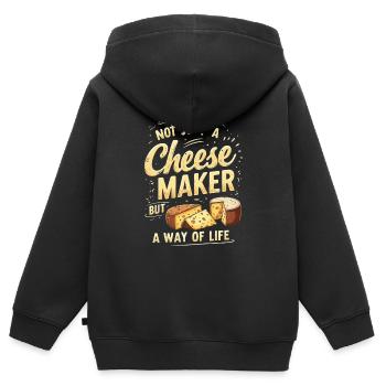 Fromager - Sweat Premium à capuche zippé enfant bio - noir - Dos - AI Model Kid Male (0cm)