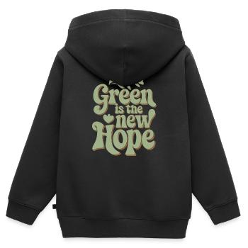 Optimisme climatique, Jour de la Terre, Durabilité - Sweat Premium à capuche zippé enfant bio - noir - Dos - AI Model Kid Male (0cm)