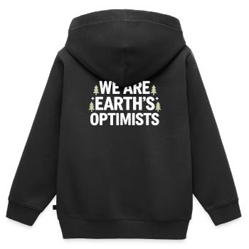 Optimisme climatique, Jour de la Terre, Durabilité - Sweat Premium à capuche zippé enfant bio - noir - Dos - AI Model Kid Male (0cm)