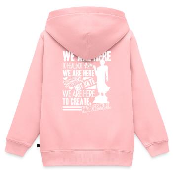 Buddha Here To Heal Not Harm - Kids Premium Organic Zip-up Hoodie - rose - Back - AI Model Kid Female (0cm)