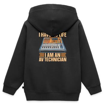 Av Techniker - Kinder Premium Organic Zip Hoodie - Schwarz - Hinten - AI Model Kid Male (0cm)
