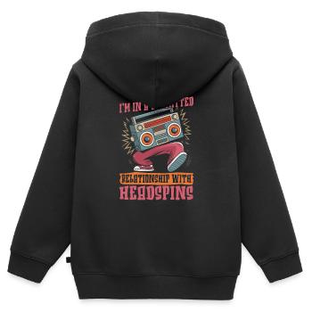 Breakdance Breakdancer Breakdancing - Sweat Premium à capuche zippé enfant bio - noir - Dos - AI Model Kid Male (0cm)