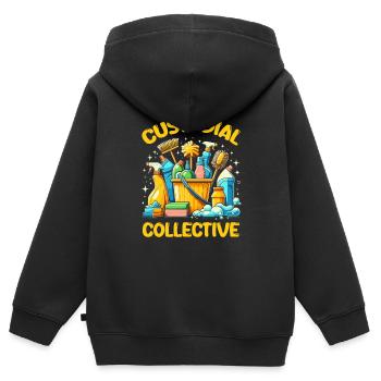 L’équipe de la banque dépositaire - Sweat Premium à capuche zippé enfant bio - noir - Dos - AI Model Kid Male (0cm)
