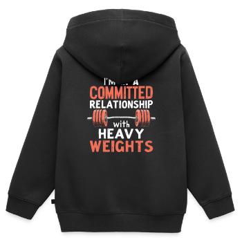 Musculation bodybuilders - Sweat Premium à capuche zippé enfant bio - noir - Dos - AI Model Kid Male (0cm)