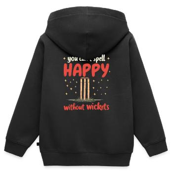 Cricket - Kinder Premium Organic Zip Hoodie - Schwarz - Hinten - AI Model Kid Male (0cm)