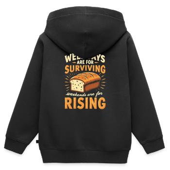 Bread - Kids Premium Organic Zip-up Hoodie - black - Back - AI Model Kid Male (0cm)