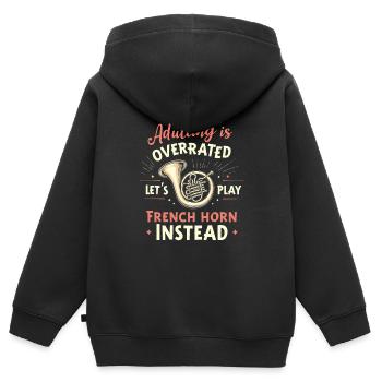 Horn player French Horn - Kids Premium Organic Zip-up Hoodie - black - Back - AI Model Kid Male (0cm)