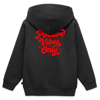 Positive Vibes Only Positive Vibes - Sweat Premium à capuche zippé enfant bio - noir - Dos - AI Model Kid Male (0cm)
