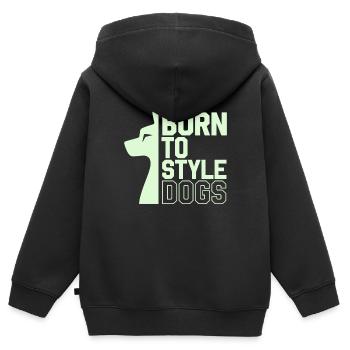 Passionné de soins pour chiens Soins et soins pour chiens - Sweat Premium à capuche zippé enfant bio - noir - Dos - AI Model Kid Male (0cm)