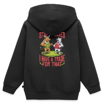 Makler - Kinder Premium Organic Zip Hoodie - Schwarz - Hinten - AI Model Kid Male (0cm)