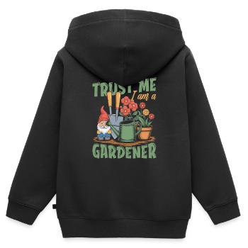Gärtner - Kinder Premium Organic Zip Hoodie - Schwarz - Hinten - AI Model Kid Male (0cm)