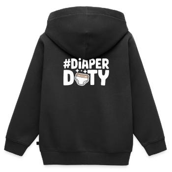 Elternschafts-humor Neue Väter Haben Zum Ersten - Kinder Premium Organic Zip Hoodie - Schwarz - Hinten - AI Model Kid Male (0cm)