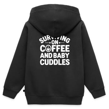 Elternschafts-humor Neue Väter Haben Zum Ersten - Kinder Premium Organic Zip Hoodie - Schwarz - Hinten - AI Model Kid Male (0cm)