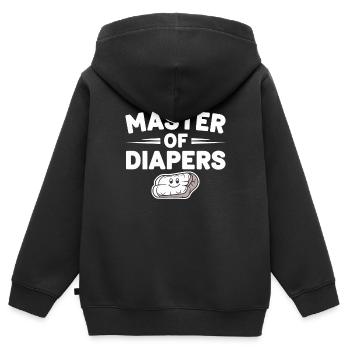 Elternschafts-humor Neue Väter Haben Zum Ersten - Kinder Premium Organic Zip Hoodie - Schwarz - Hinten - AI Model Kid Male (0cm)
