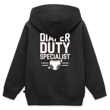 Elternschafts-humor Neue Väter Haben Zum Ersten - Kinder Premium Organic Zip Hoodie - Schwarz - Hinten - AI Model Kid Male (0cm)