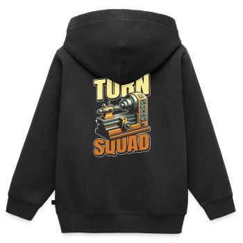 Dreher Kader - Kinder Premium Organic Zip Hoodie - Schwarz - Hinten - AI Model Kid Male (0cm)