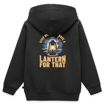 Gardien de phare - Sweat Premium à capuche zippé enfant bio - noir - Dos - AI Model Kid Male (0cm)