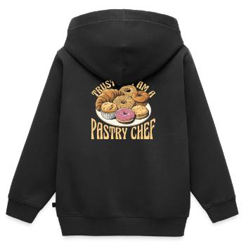 Konditor - Kinder Premium Organic Zip Hoodie - Schwarz - Hinten - AI Model Kid Male (0cm)