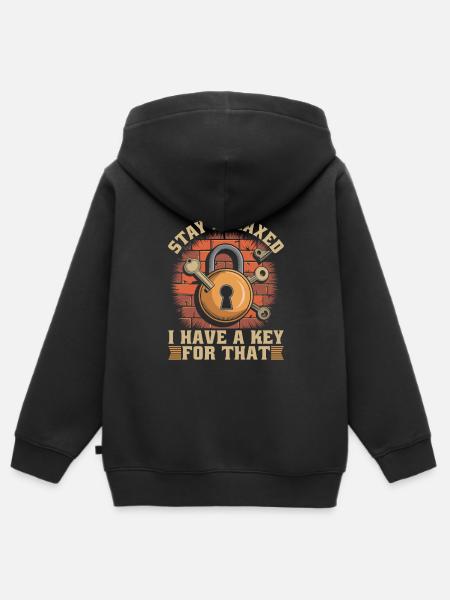 Schlosser - Kinder Premium Organic Zip Hoodie - Schwarz
