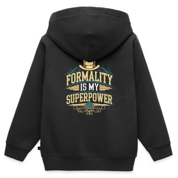 Geschichtsfächer Aus Der Viktorianischen Zeit, - Kinder Premium Organic Zip Hoodie - Schwarz - Hinten - AI Model Kid Male (0cm)