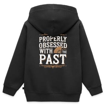 Geschichtsfächer Aus Der Viktorianischen Zeit, - Kinder Premium Organic Zip Hoodie - Schwarz - Hinten - AI Model Kid Male (0cm)