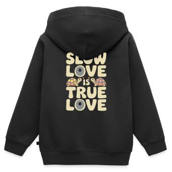 Schildkrötenpflege Für Besitzer Von - Kinder Premium Organic Zip Hoodie - Schwarz - Hinten - AI Model Kid Male (0cm)