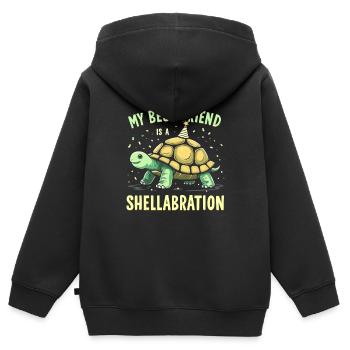 Schildkrötenpflege Für Besitzer Von - Kinder Premium Organic Zip Hoodie - Schwarz - Hinten - AI Model Kid Male (0cm)