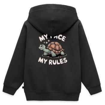 Schildkrötenpflege Für Besitzer Von - Kinder Premium Organic Zip Hoodie - Schwarz - Hinten - AI Model Kid Male (0cm)