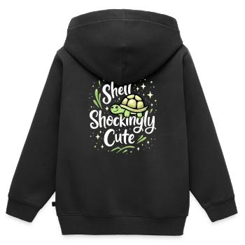 Schildkrötenpflege Für Besitzer Von - Kinder Premium Organic Zip Hoodie - Schwarz - Hinten - AI Model Kid Male (0cm)
